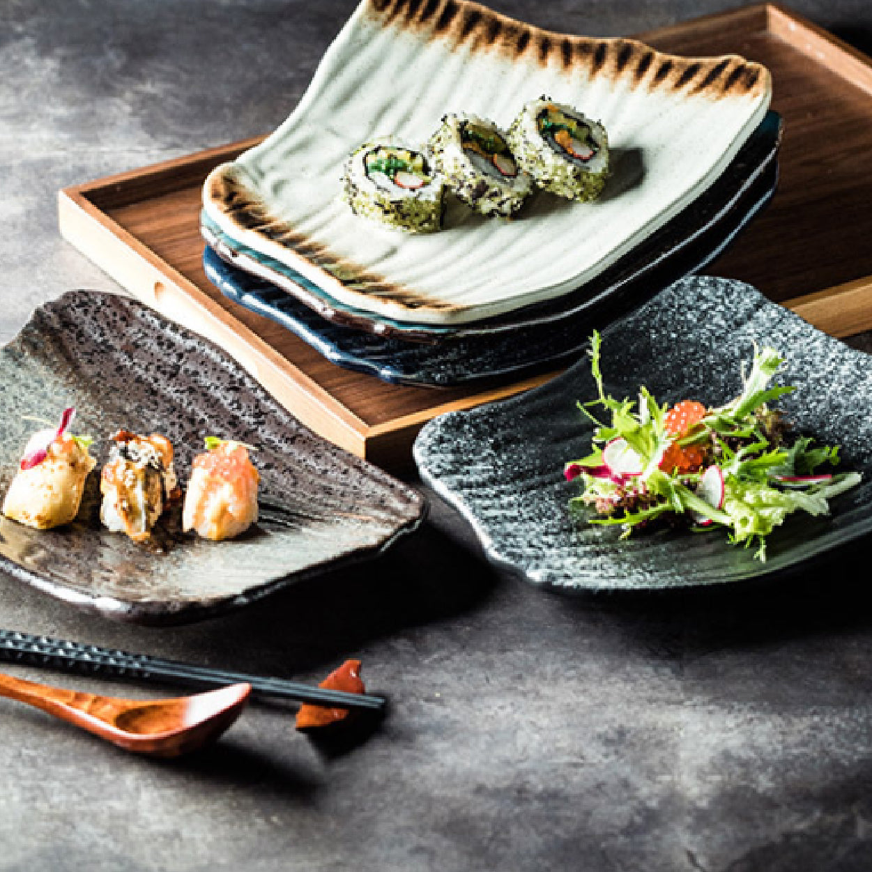 奇型瓦片盤 | 3款 | 25.5cm 陶瓷 不規則盤