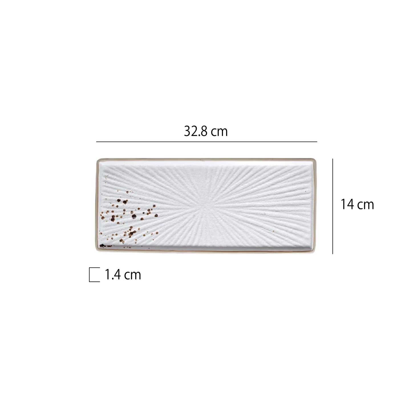 手繪雪跡日式放射紋長方盤 | 長 27.5~32.8 cm 陶瓷 長方平盤