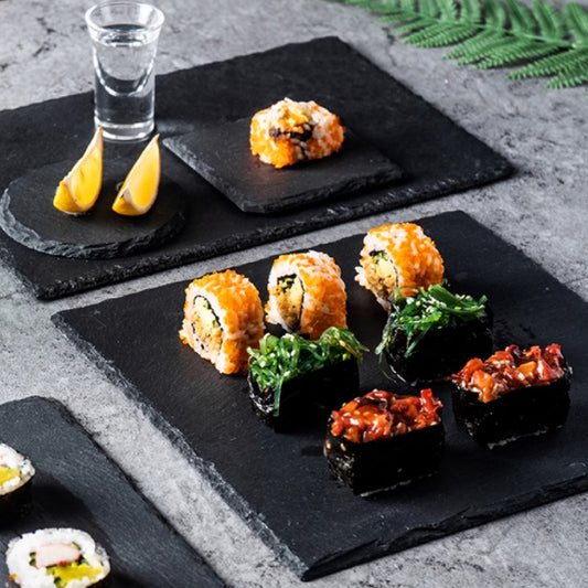 12吋正方黑石平盤 | 黑 | 30 cm 岩石 正方盤