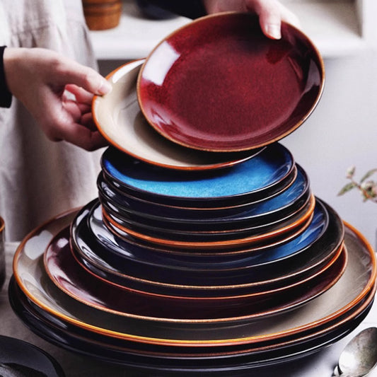 8吋窯變圓淺盤 | 4色 | 20.4 cm 陶瓷 圓淺盤