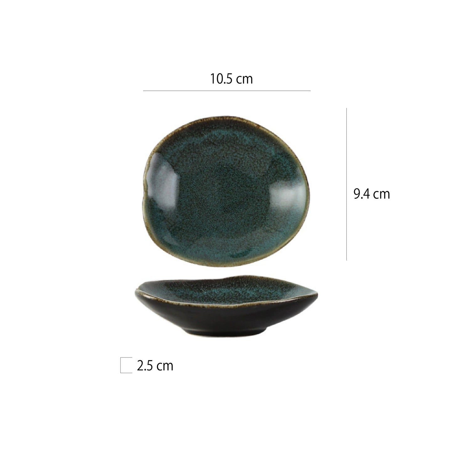 窯變手作異型味碟 | 6色 | 長 10.5 cm 陶瓷 碟