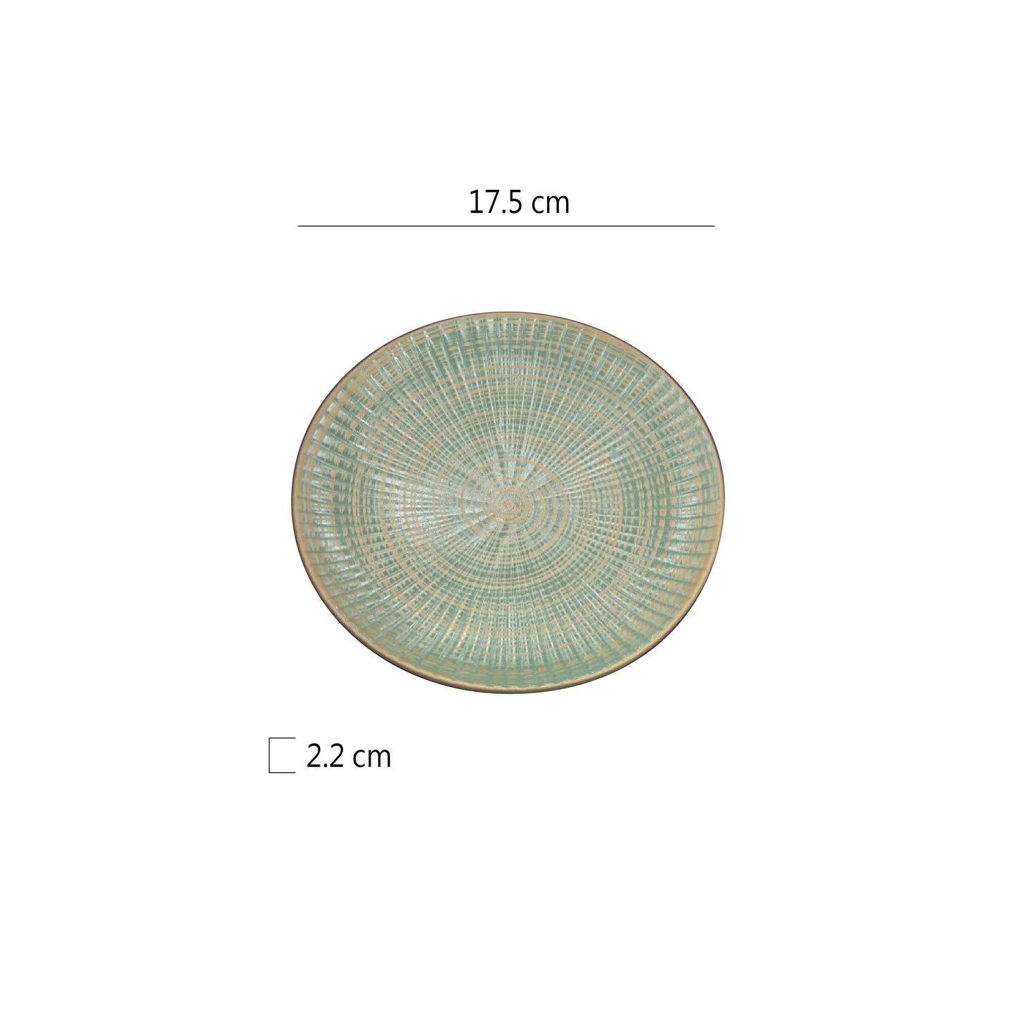 7吋綠掃金淺盤 | 綠色 | 17.5 cm 陶瓷 圓淺盤