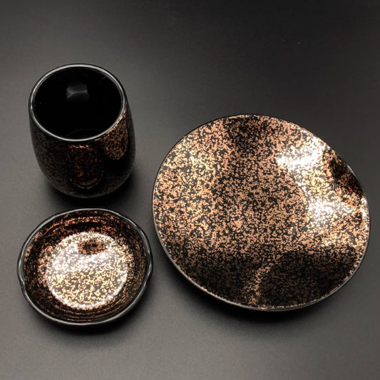 6吋折邊滿金淺盤 | 金色 | 16cm 陶瓷 小盤