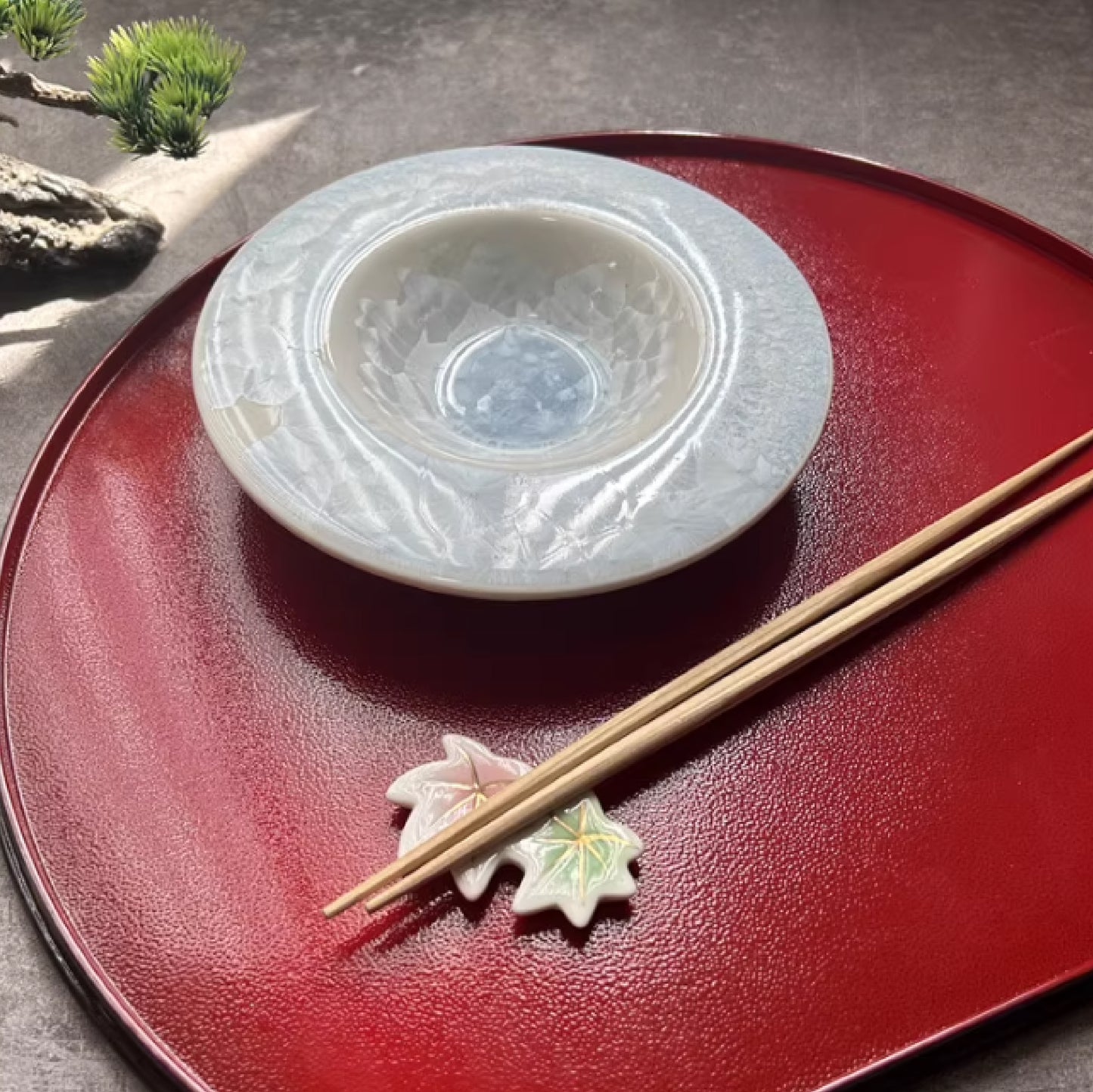 陶瓷扇結晶草帽盤 | 結晶藍 | 17cm 陶瓷 草帽盤