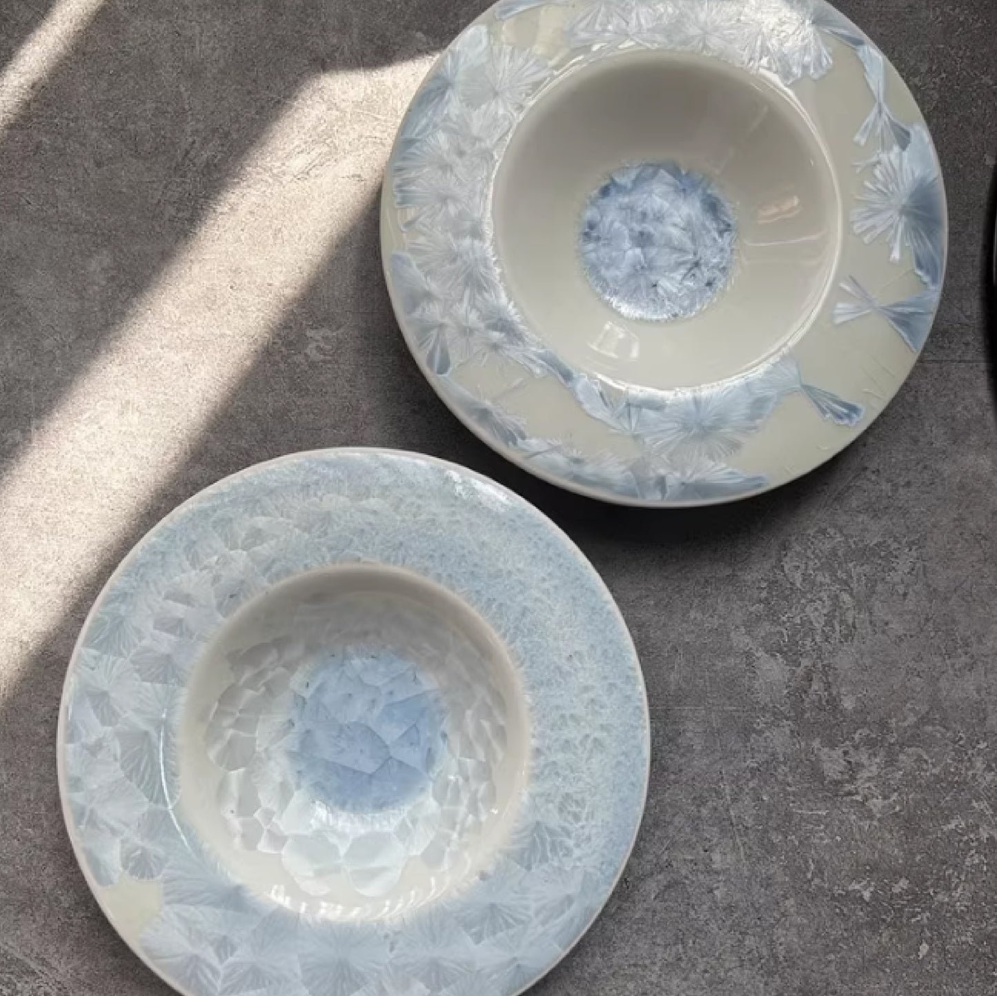 陶瓷扇結晶草帽盤 | 結晶藍 | 17cm 陶瓷 草帽盤