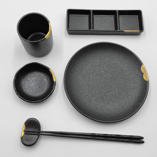 3.5吋點金味碟 | 黑金 | 直徑 9 cm 陶瓷 碟