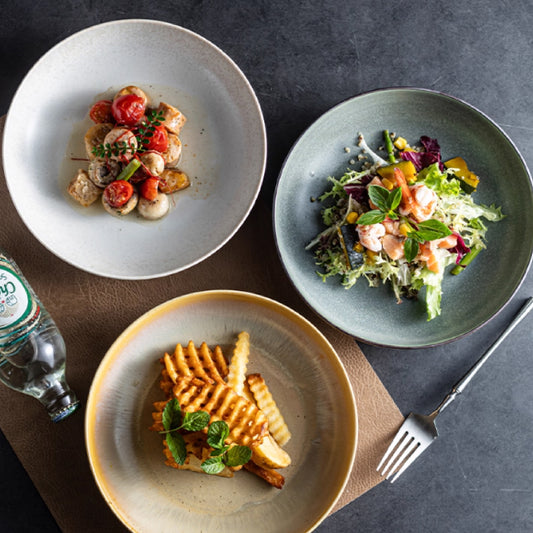 窯變釉日染陶瓷深盤 | 3色 | 直徑22.5~27.5 cm 陶瓷 深盤