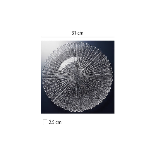 花棱葉紋玻璃盤 | 透明 | 直徑 31 cm 玻璃 盤