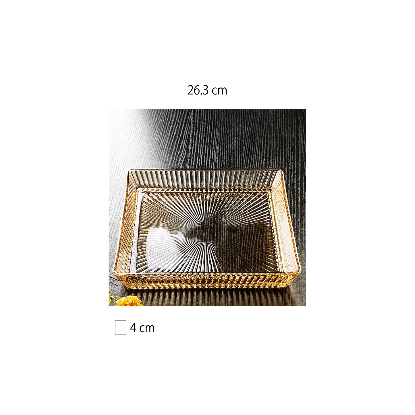 條紋玻璃方盤 | 3色 | 直徑 26.3 cm 玻璃 正方盤 - 好生活實驗所