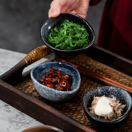 陶瓷螺紋小菜碟 | 4色 | 長 9.7 cm 陶瓷 不規則碟
