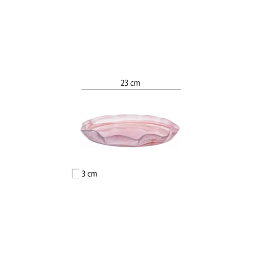 土耳其墨漣漪玻璃立邊圓盤 | 2色 | 直徑21~28 cm 玻璃 圓盤