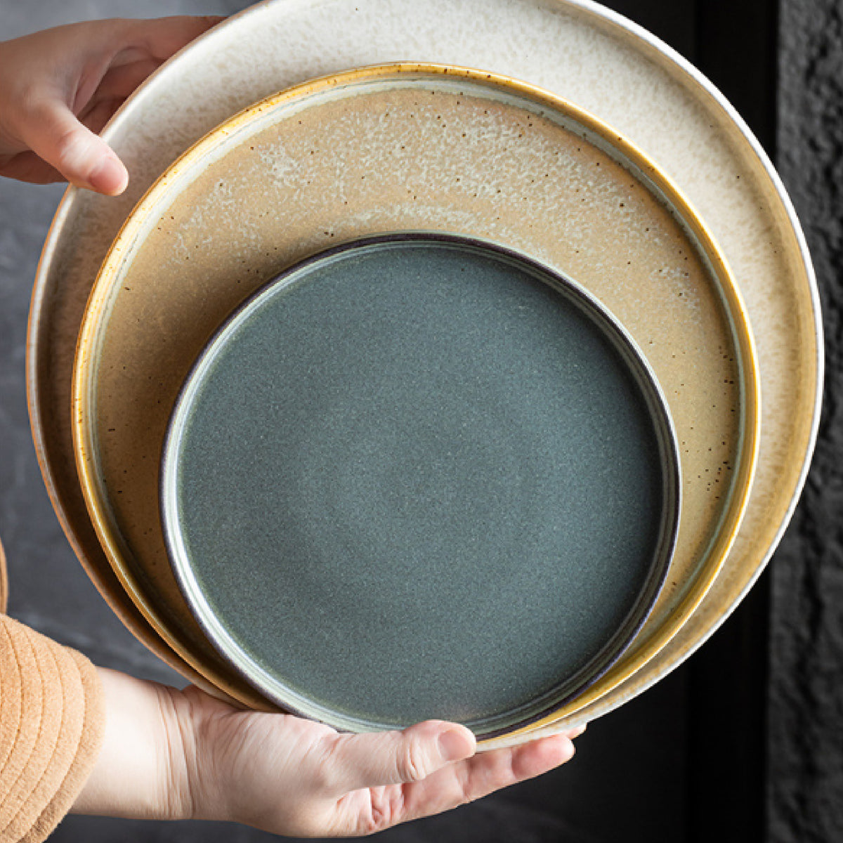 窯變立邊圓盤 | 3色 | 直徑 20.5~31.5 cm 陶瓷 立邊圓盤 - 好生活實驗所