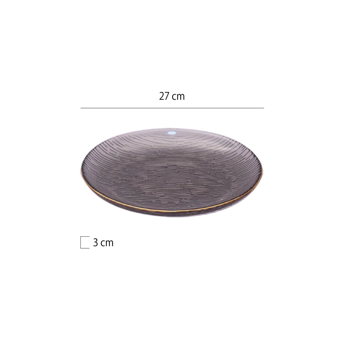 金邊樹紋玻璃圓淺盤 | 4色 | 直徑27 cm 玻璃 大圓盤