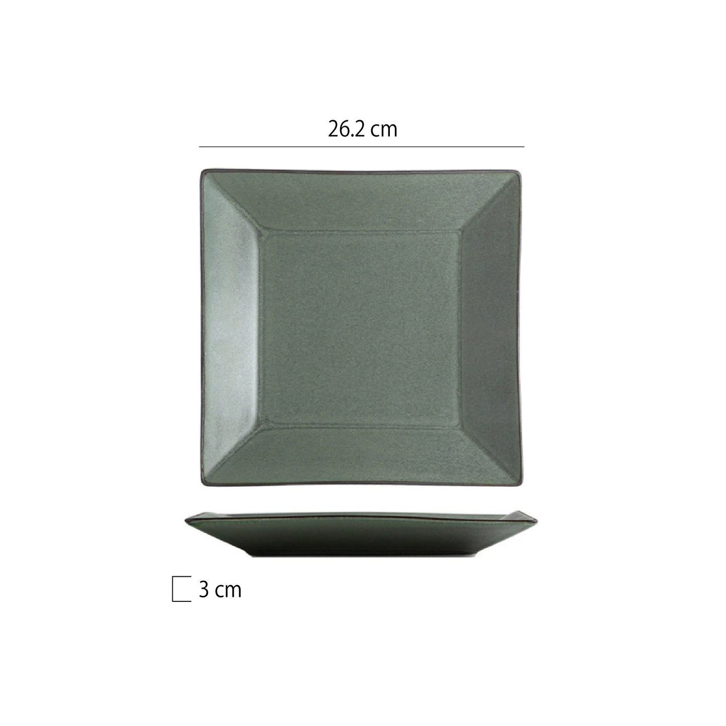 窯變翹邊四方盤 | 3色 | 長 21.5~26.2 cm 陶瓷 正方盤