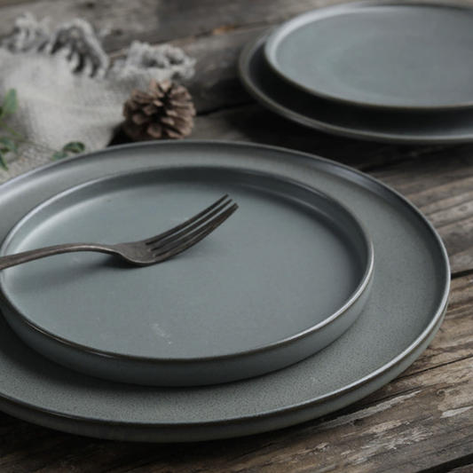 訂製品牌咖啡店餐廳餐具_黛黑墨雪系列_圓盤