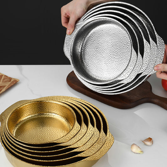 加厚不鏽鋼捶紋直身鍋 | 金銀 | 18~28 cm 不鏽鋼 鍋