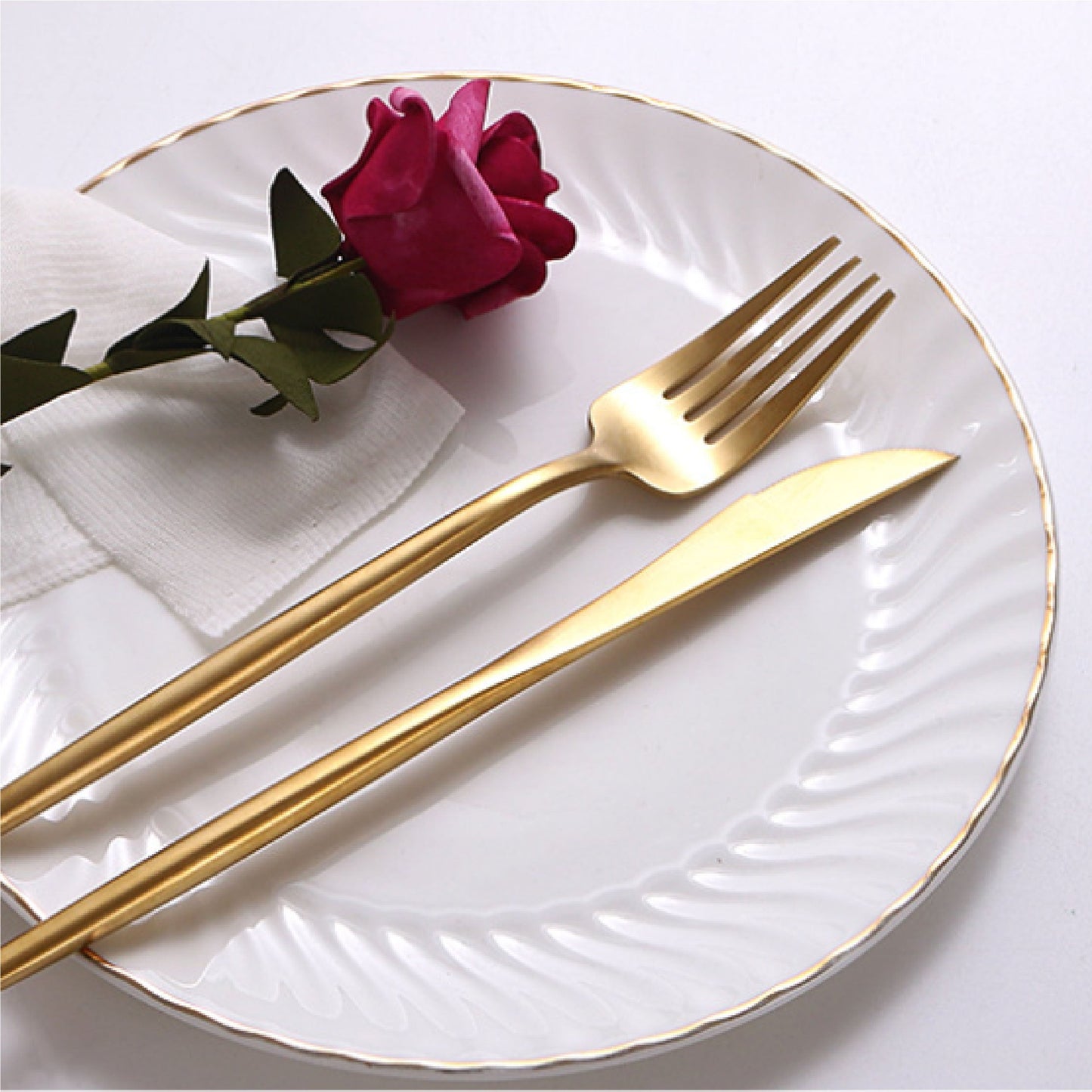 葡萄牙不鏽鋼叉 | 啞光金 | 22.5 cm 不鏽鋼 叉子