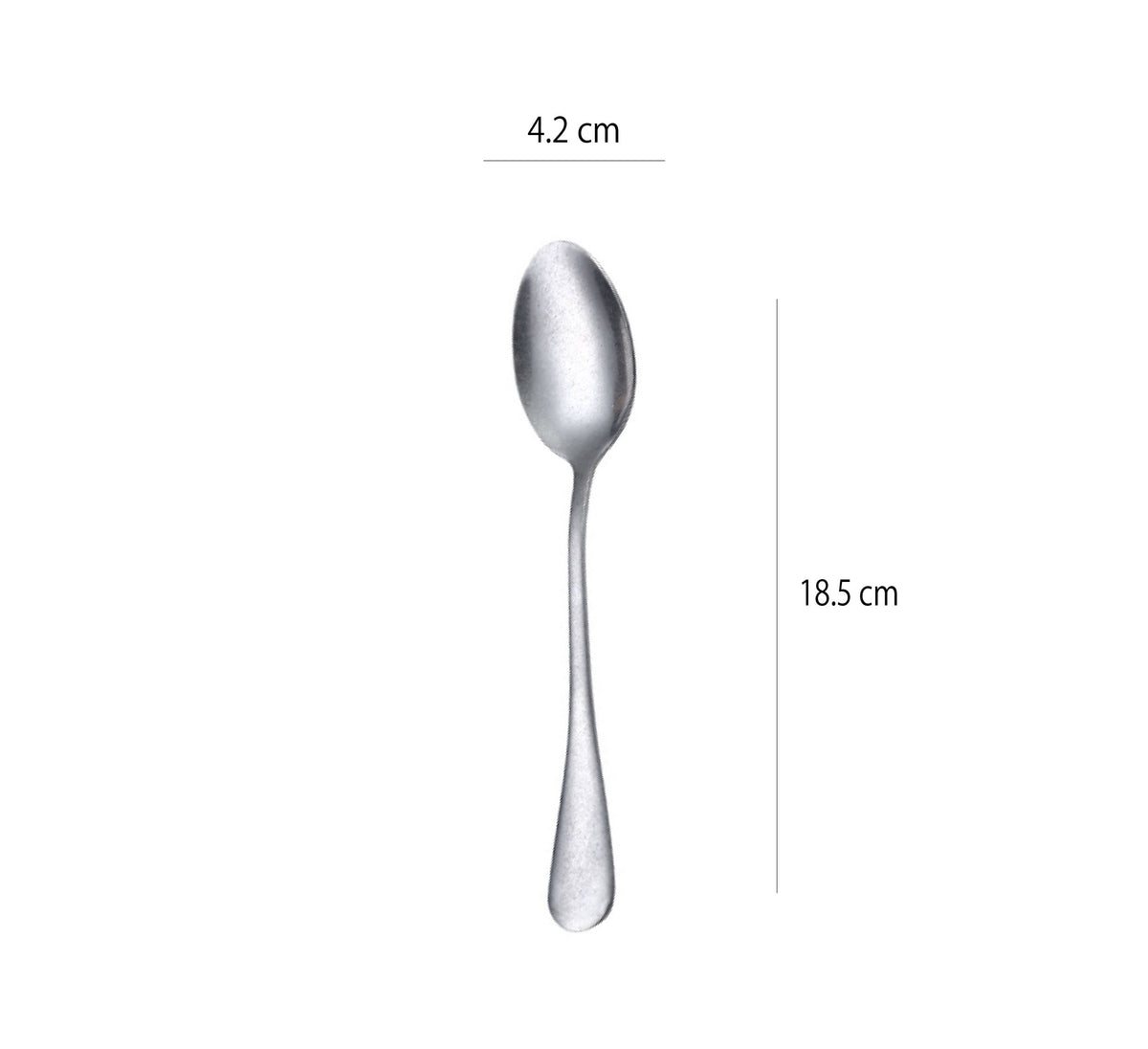 復古不鏽鋼尖匙 | 啞光銀 | 18.5 cm 不鏽鋼 尖匙 - 好生活實驗所