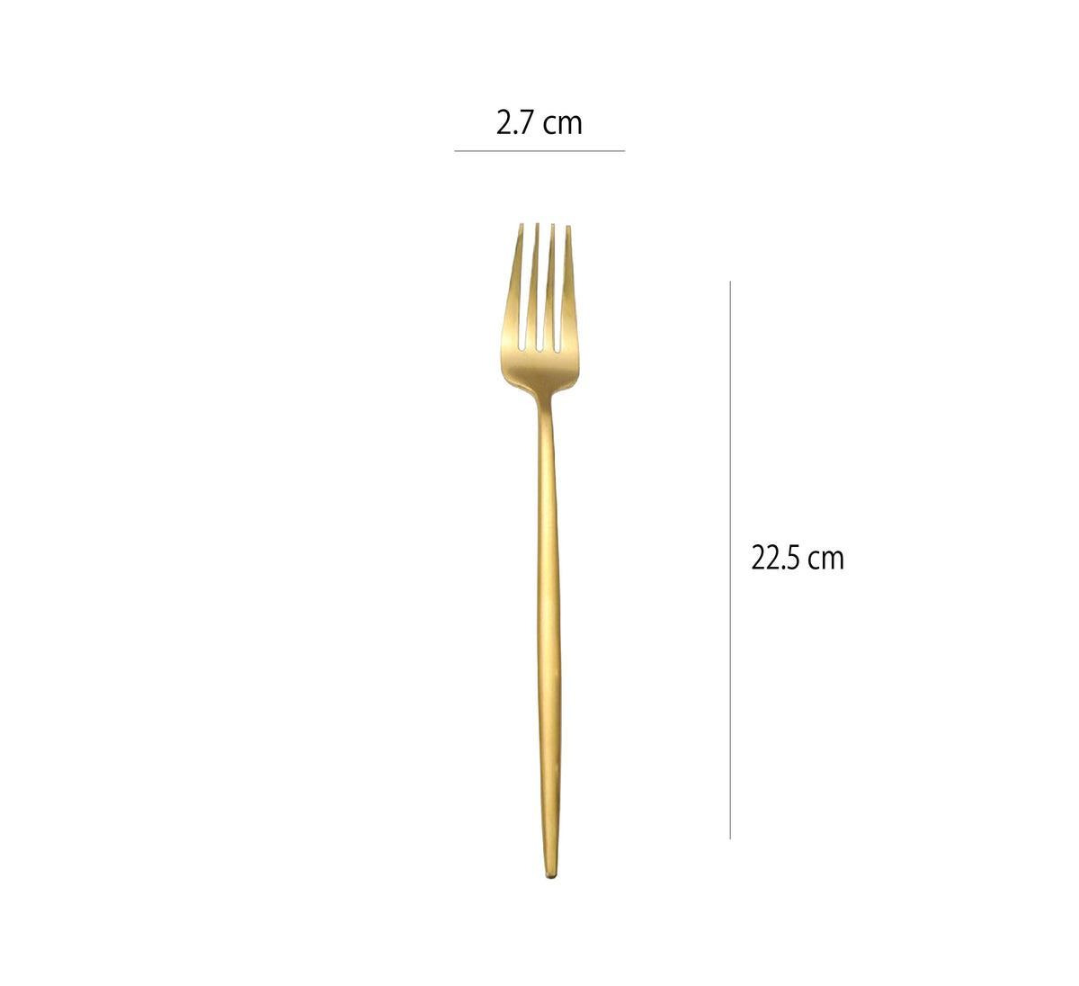 葡萄牙不鏽鋼叉 | 啞光金 | 22.5 cm 不鏽鋼 叉子 - 好生活實驗所
