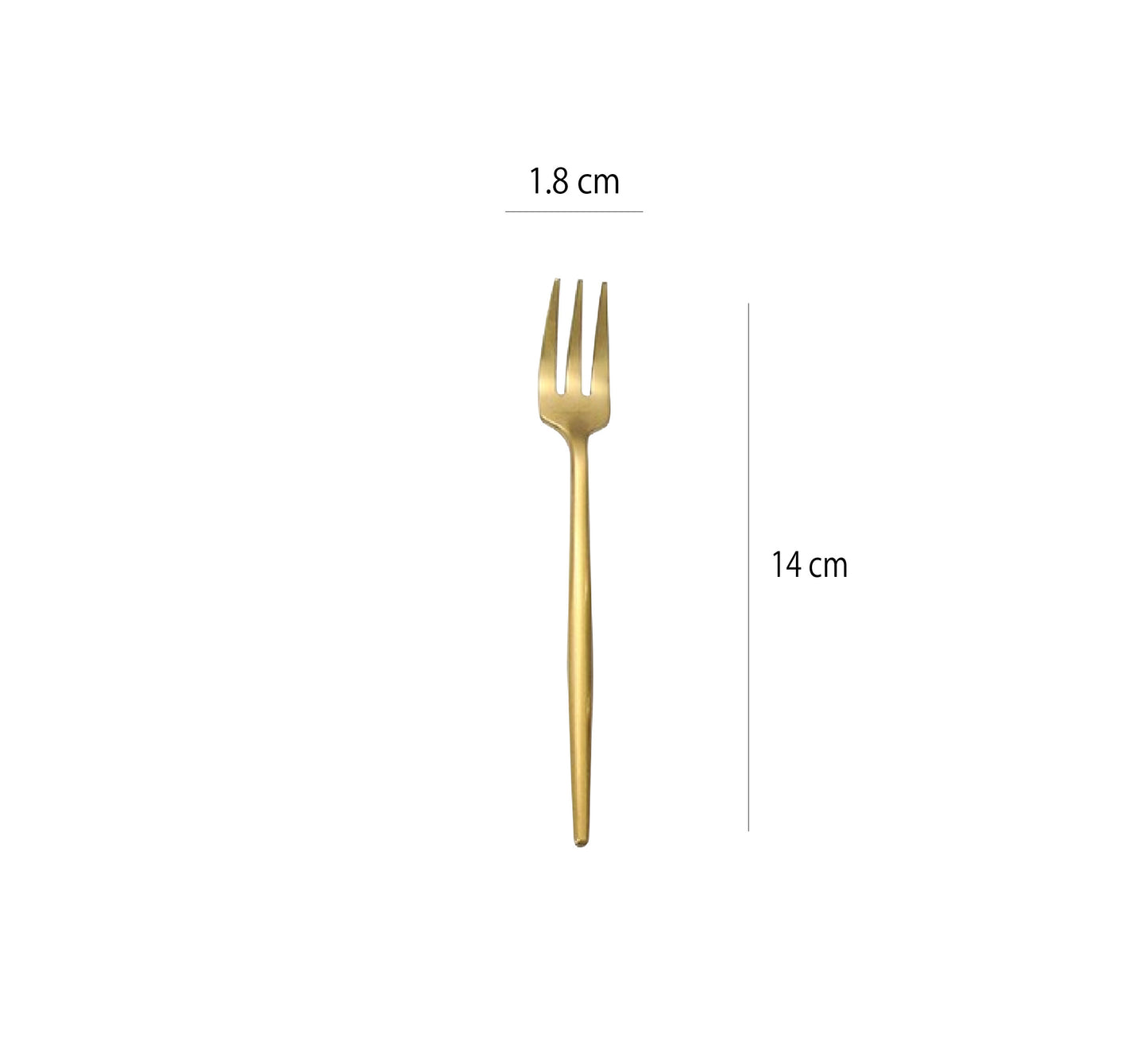 葡萄牙不鏽鋼甜點叉 | 啞光金 | 14 cm 不鏽鋼 短叉 - 好生活實驗所