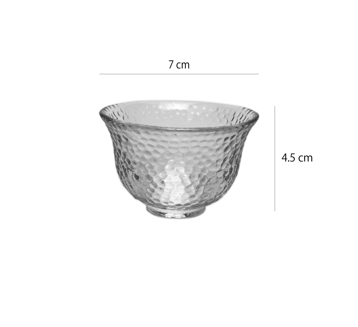 加厚玻璃小茶杯 | 寬口捶目 | 7 cm 玻璃 小杯 - 好生活實驗所