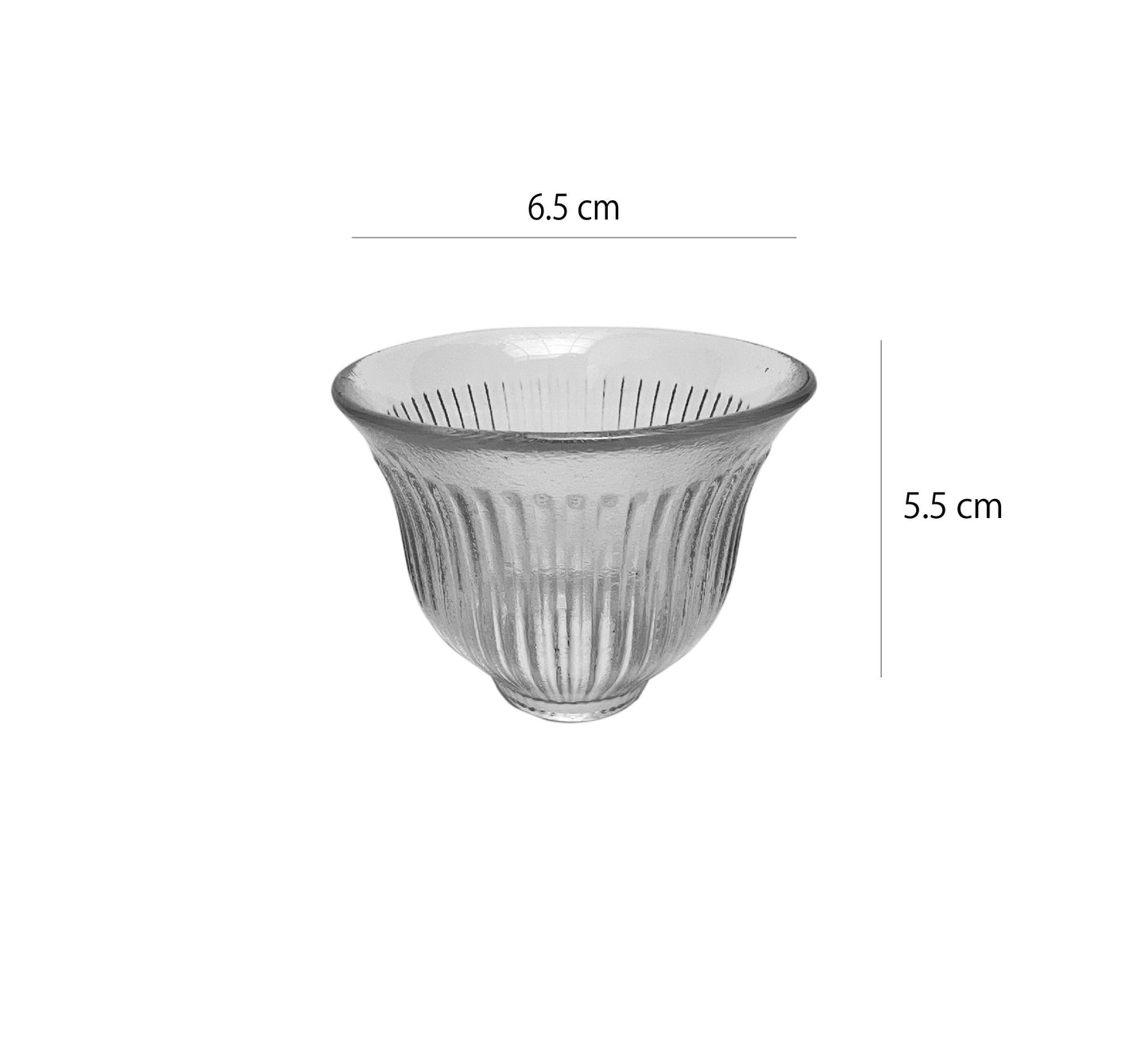 加厚玻璃小茶杯 | 豎紋 | 6.5 cm 玻璃 小杯 - 好生活實驗所