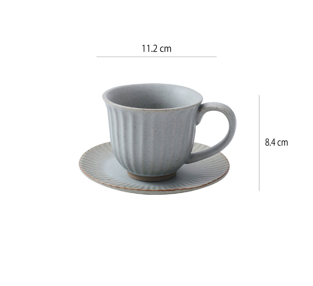 復古手工粗陶馬克杯 | 淺灰 | 11.2 cm 陶瓷 杯盤組 - 好生活實驗所