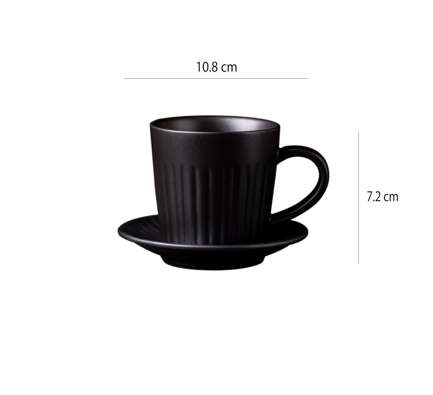 復古寬口咖啡杯 | 黑釉 | 10.8 cm 陶瓷 杯盤組 - 好生活實驗所