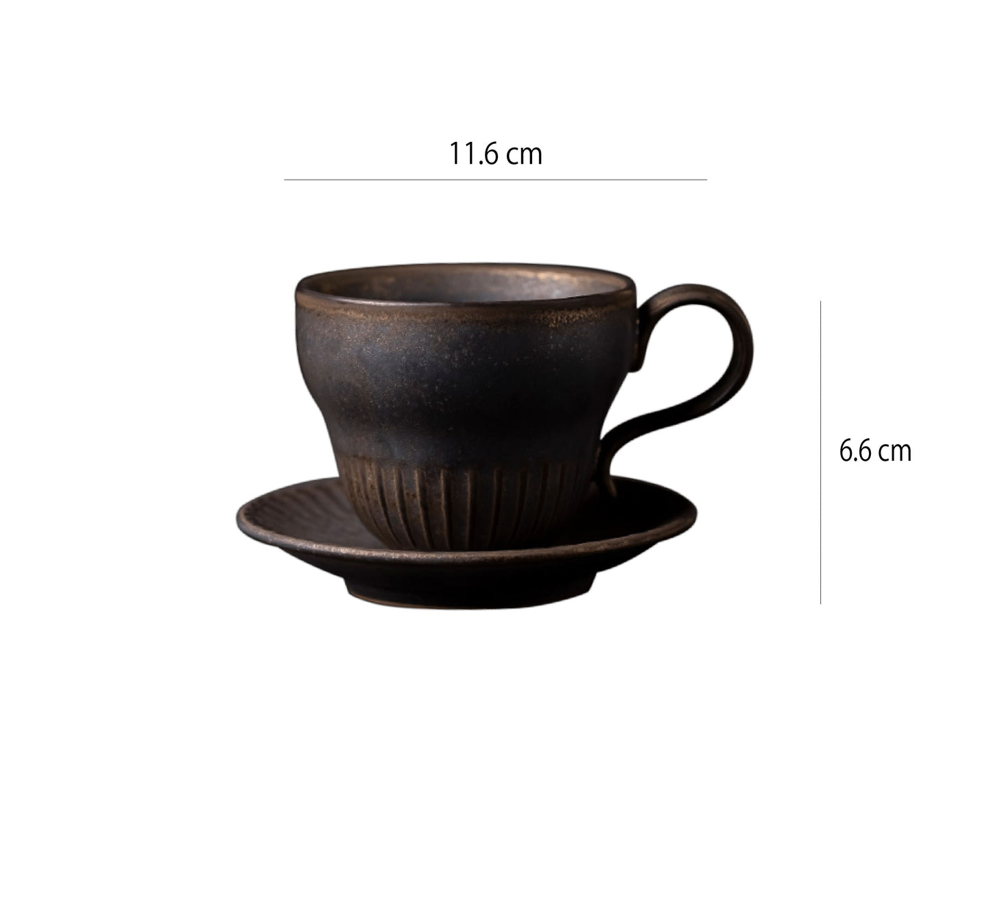 復古寬口咖啡杯 | 鐵綉 | 11.6 cm 陶瓷 杯盤組 - 好生活實驗所
