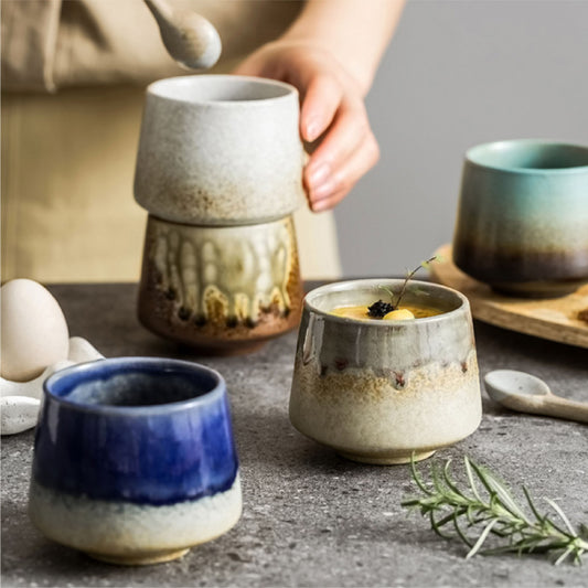 窯變咖啡杯 | 復古淺藍 | 高6.5 cm 陶瓷 將軍杯