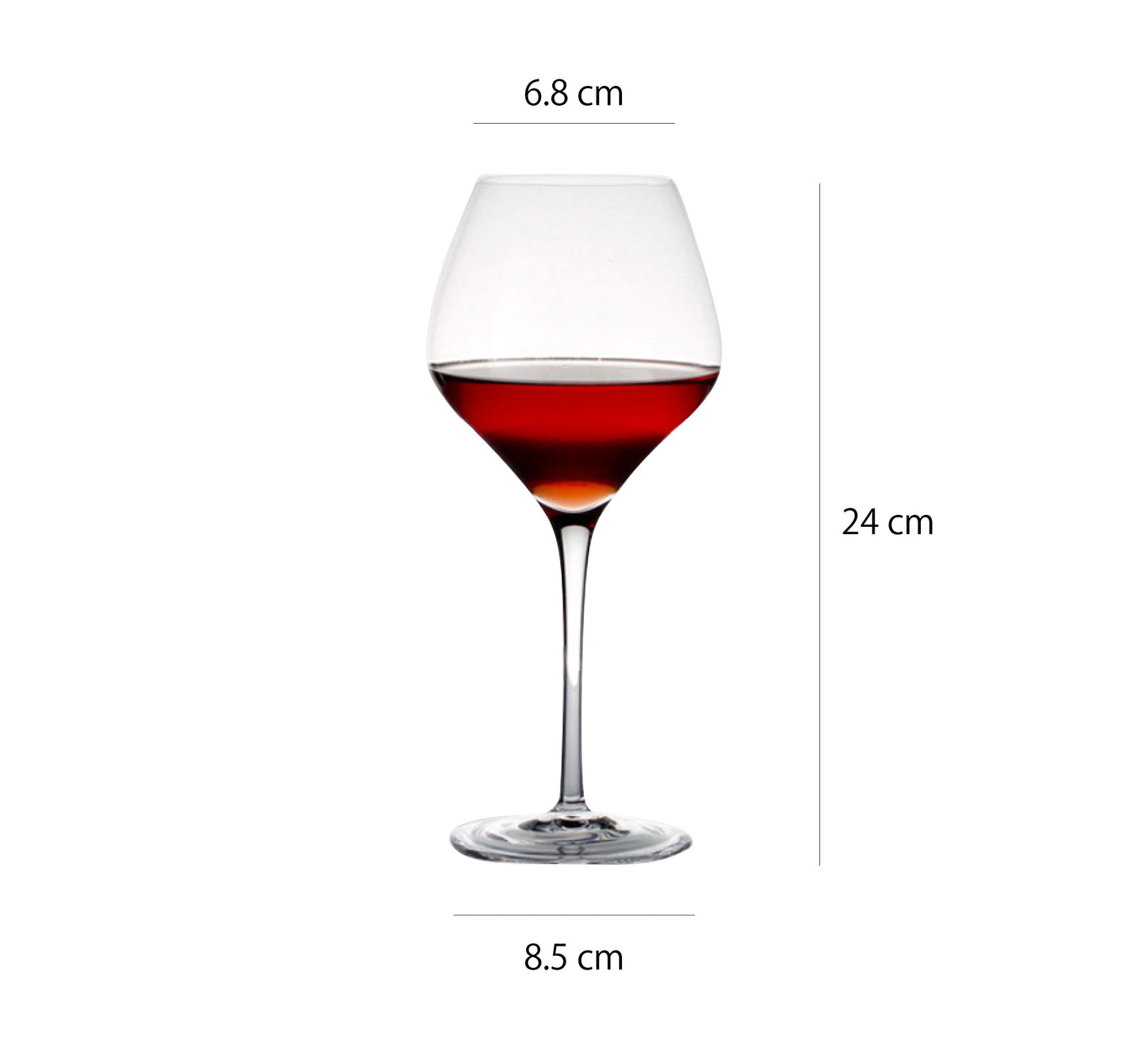 菱形勃艮第杯 | 透明 | 6.8 cm 玻璃 大葡萄酒杯 - 好生活實驗所