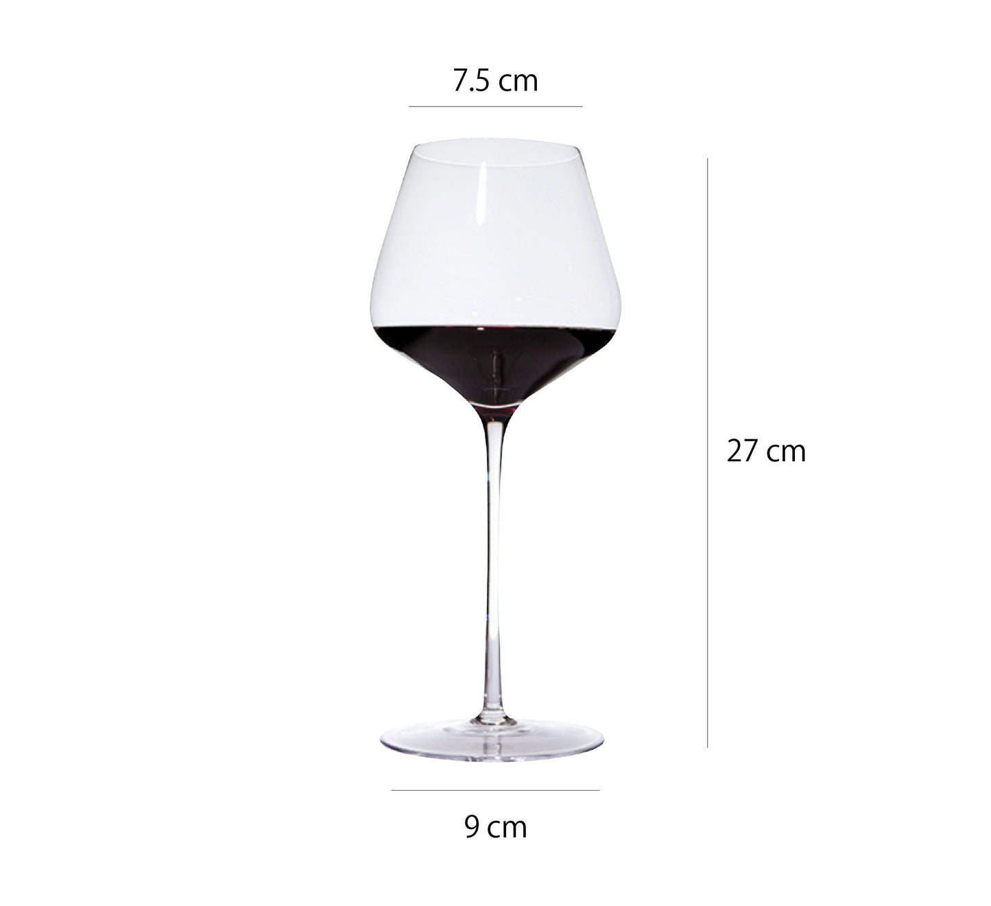貴族高腳杯 | 透明 | 7.5 cm 玻璃 大葡萄酒杯 - 好生活實驗所
