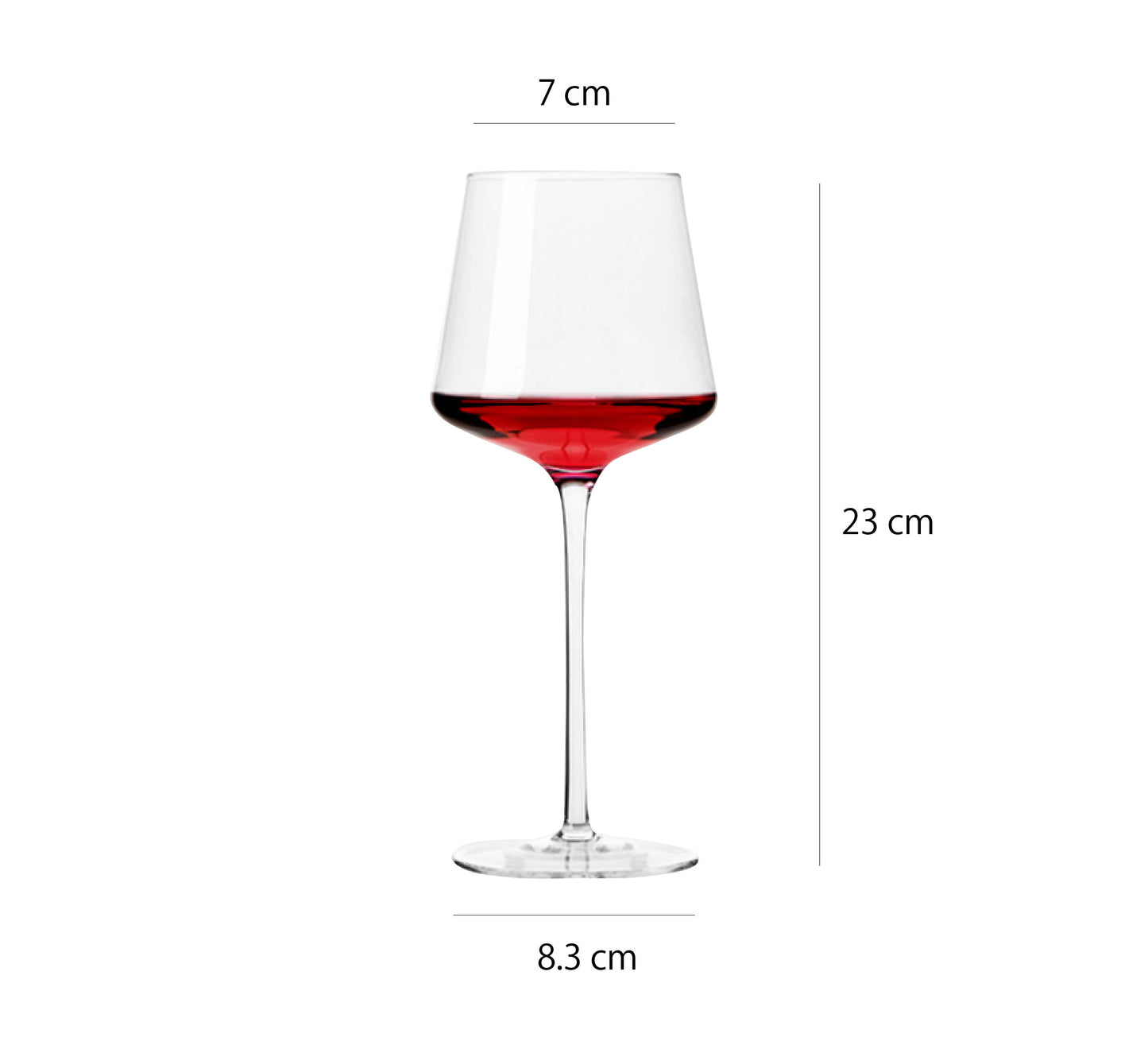 小號方形紅酒杯 | 透明 | 7 cm 玻璃 大葡萄酒杯 - 好生活實驗所