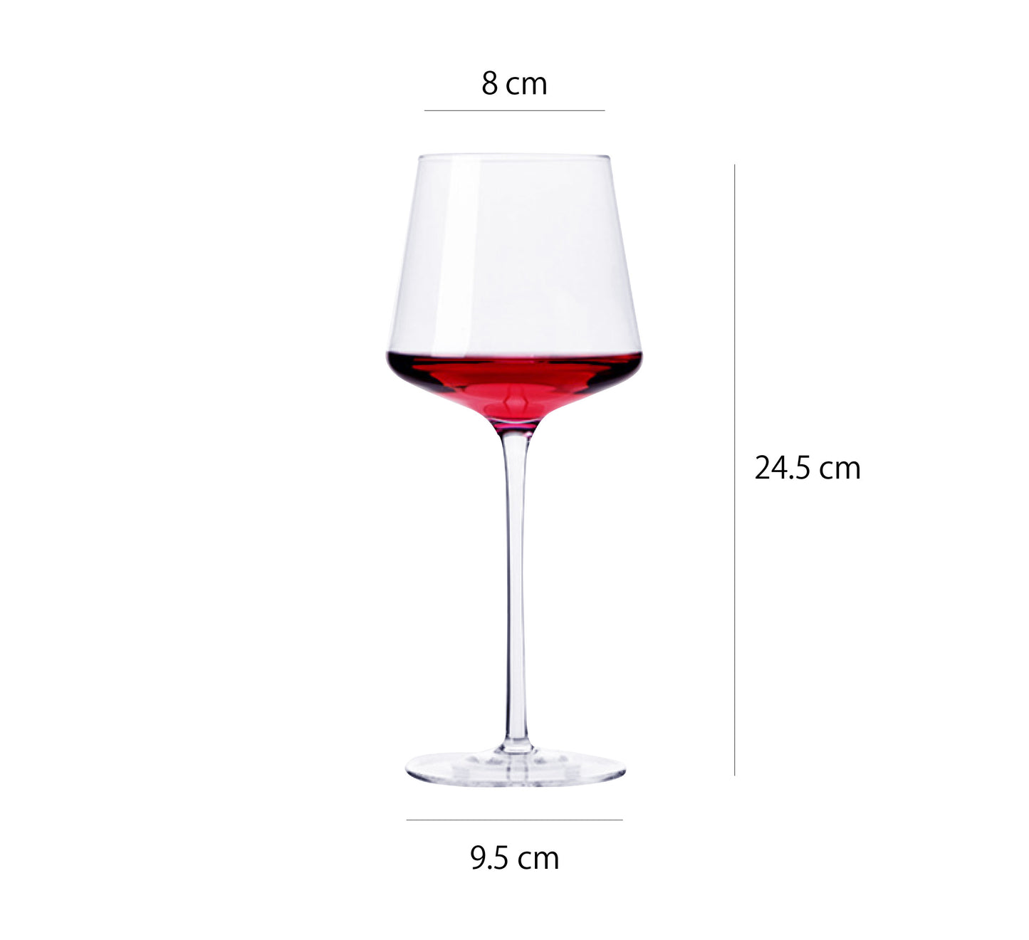 小號方形紅酒杯 | 透明 | 7 cm 玻璃 大葡萄酒杯