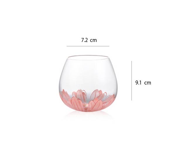 籬菊不倒翁杯 | 粉菊 | 高 9.1 cm 玻璃 不倒翁杯 - 好生活實驗所