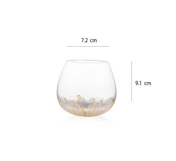 籬菊不倒翁杯 | 黃菊 | 高 9.1 cm 玻璃 不倒翁杯 - 好生活實驗所