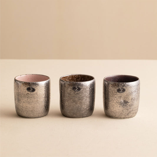 日本製陶悅窯手工杯 | 銀裝素裏棕 | 口徑 8 cm 陶瓷 杯