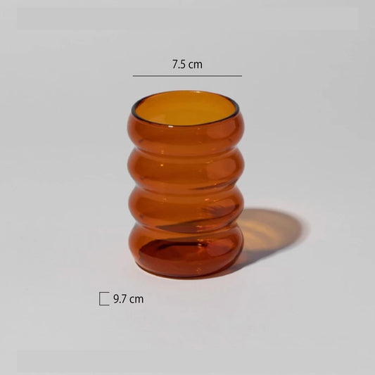 手工彩色玻璃毛毛蟲杯 | 7色 | 口徑 7.5 cm 玻璃 杯