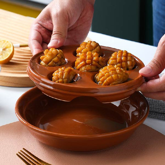 焗蝸牛烤盤 | 棕 | 直徑16.5 cm 陶瓷 烤盤