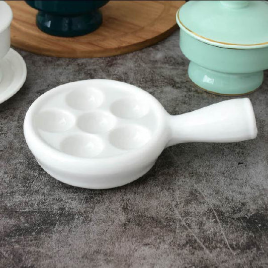 手把焗蝸牛盤 | 白 | 直徑18.5 cm 陶瓷 烤盤