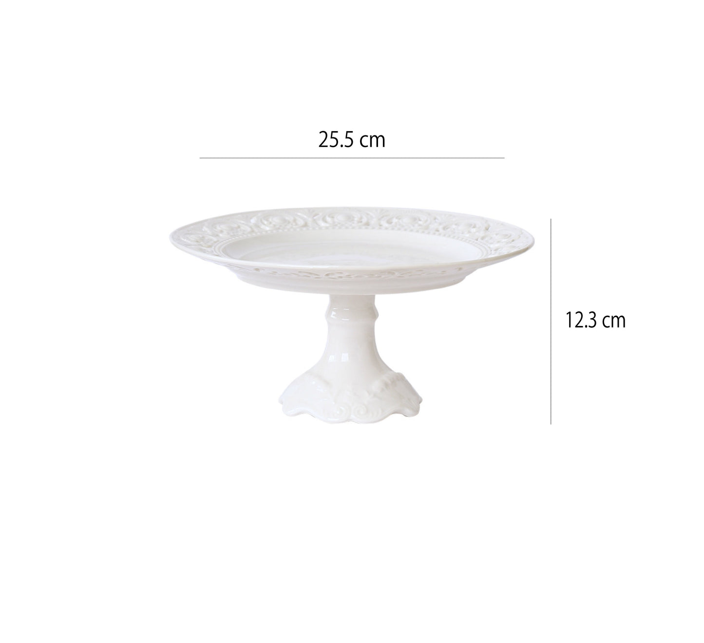 復古浮雕鏤空盤 | 白 | 直徑 20.5~25.5 cm 陶瓷 蛋糕托