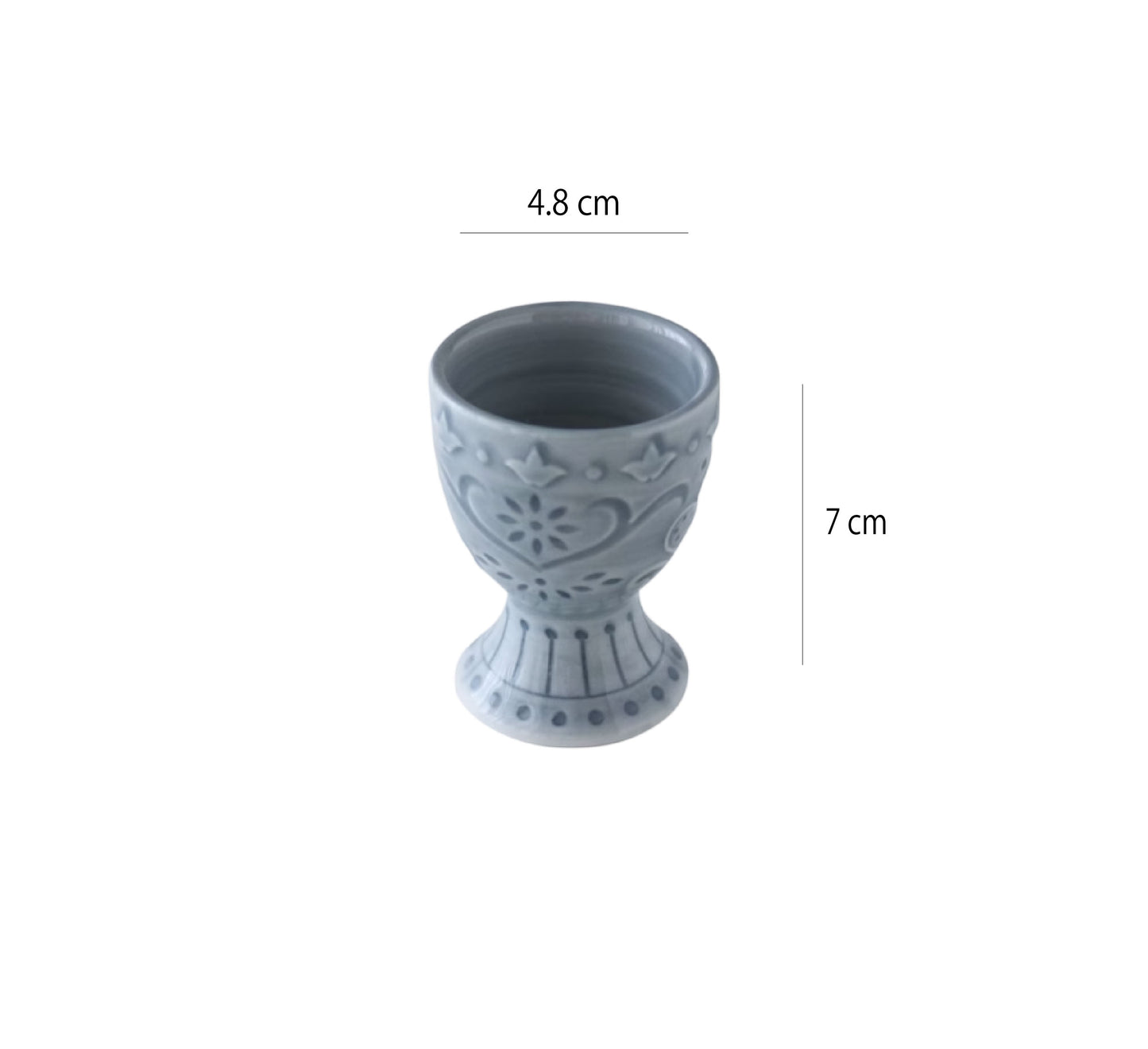 鬱金香浮雕系列 | 霧霾藍 | 口徑4.8 cm 陶瓷 蛋托 - 好生活實驗所