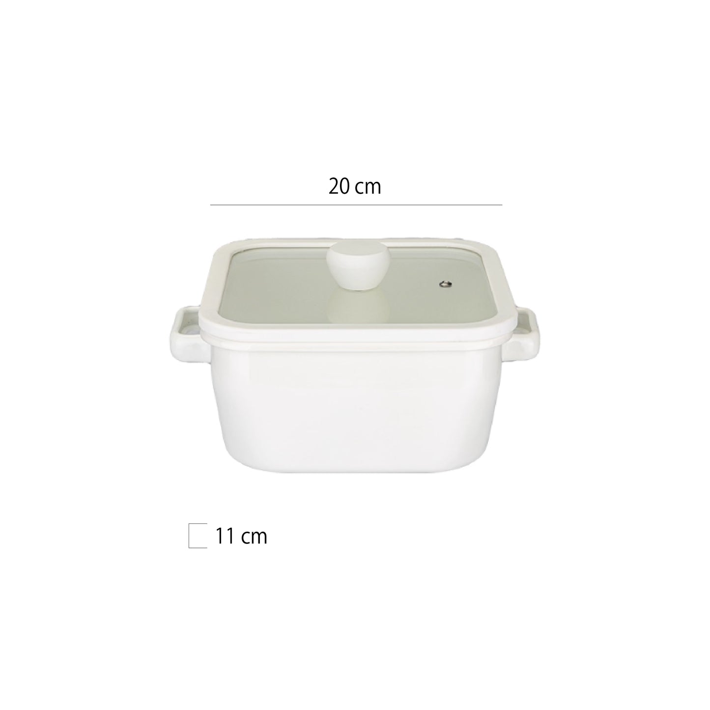 加厚食品級無塗層珐琅方鍋 | 2色 | 口徑 20 cm 搪瓷 鍋