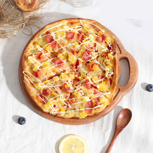 烏檀木弧形孔pizza圓砧板 | 木紋 | 直徑 25~30 cm 木頭 砧板