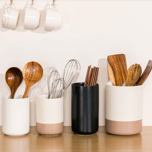 麻點雙色陶瓷收納罐(無蓋) | 直徑8.8~14.2 cm 陶瓷 收納罐