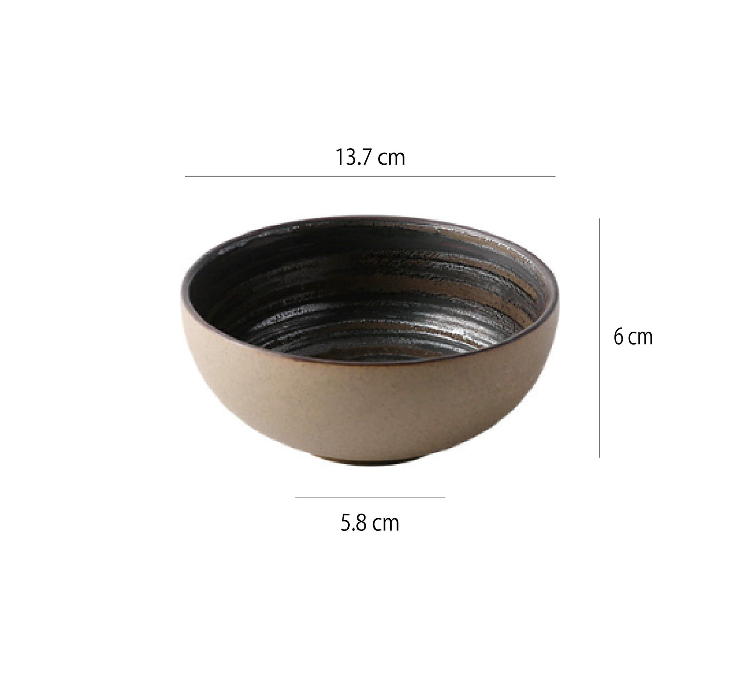 螺紋粗陶碗 | 深棕 | 13.7 cm 陶瓷 圓碗