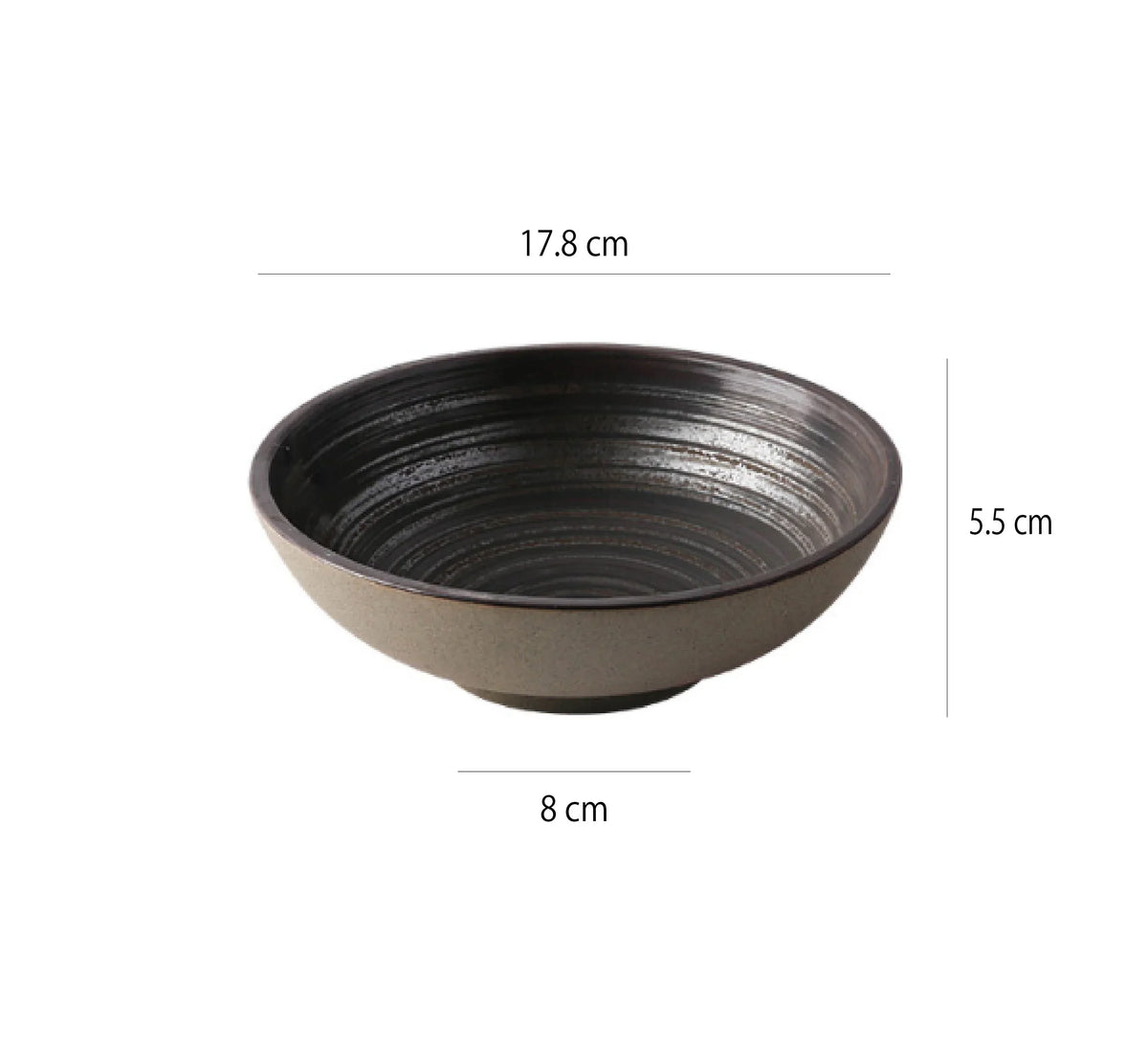 螺紋粗陶碗 | 深棕 | 17.8 cm 陶瓷 湯碗 - 好生活實驗所