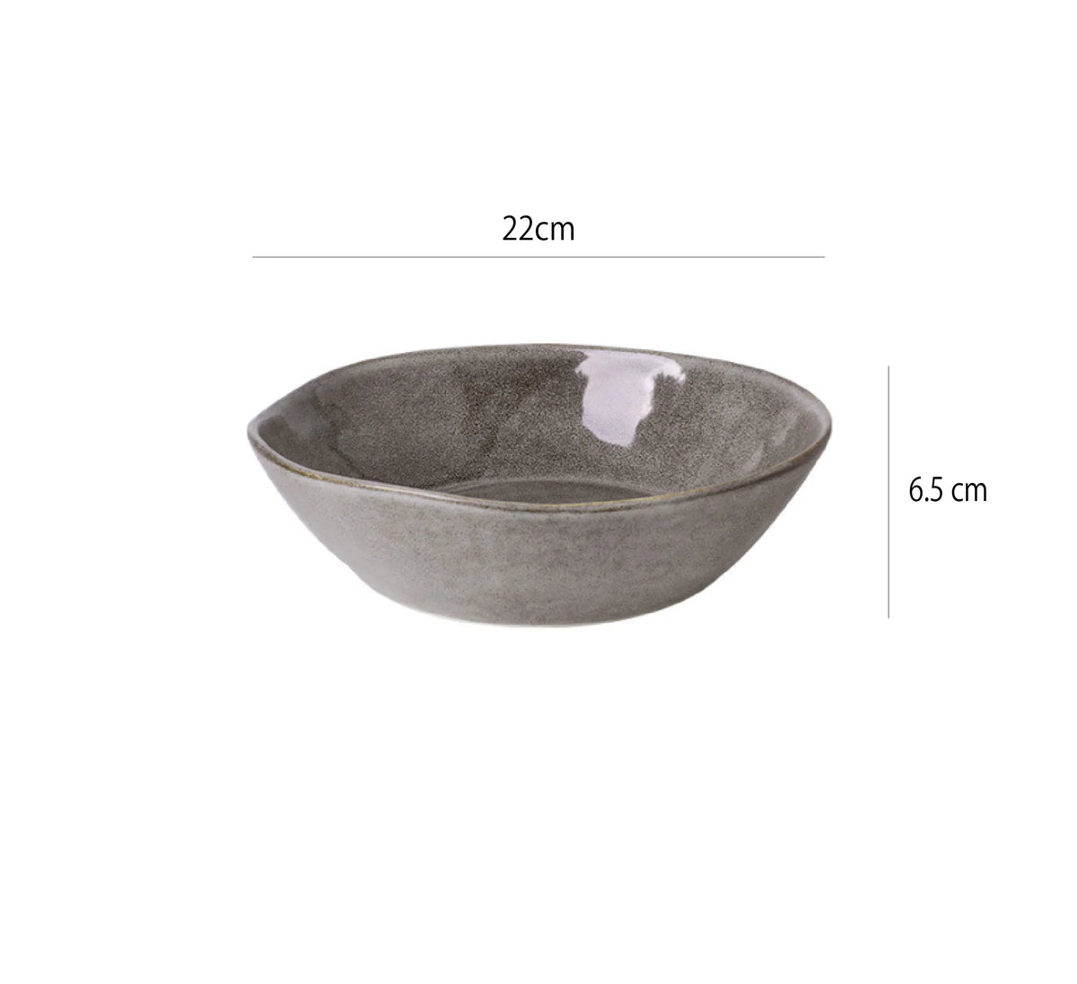 窯變釉月影碗 | 石紋灰 | 22 cm 陶瓷 碗 - 好生活實驗所