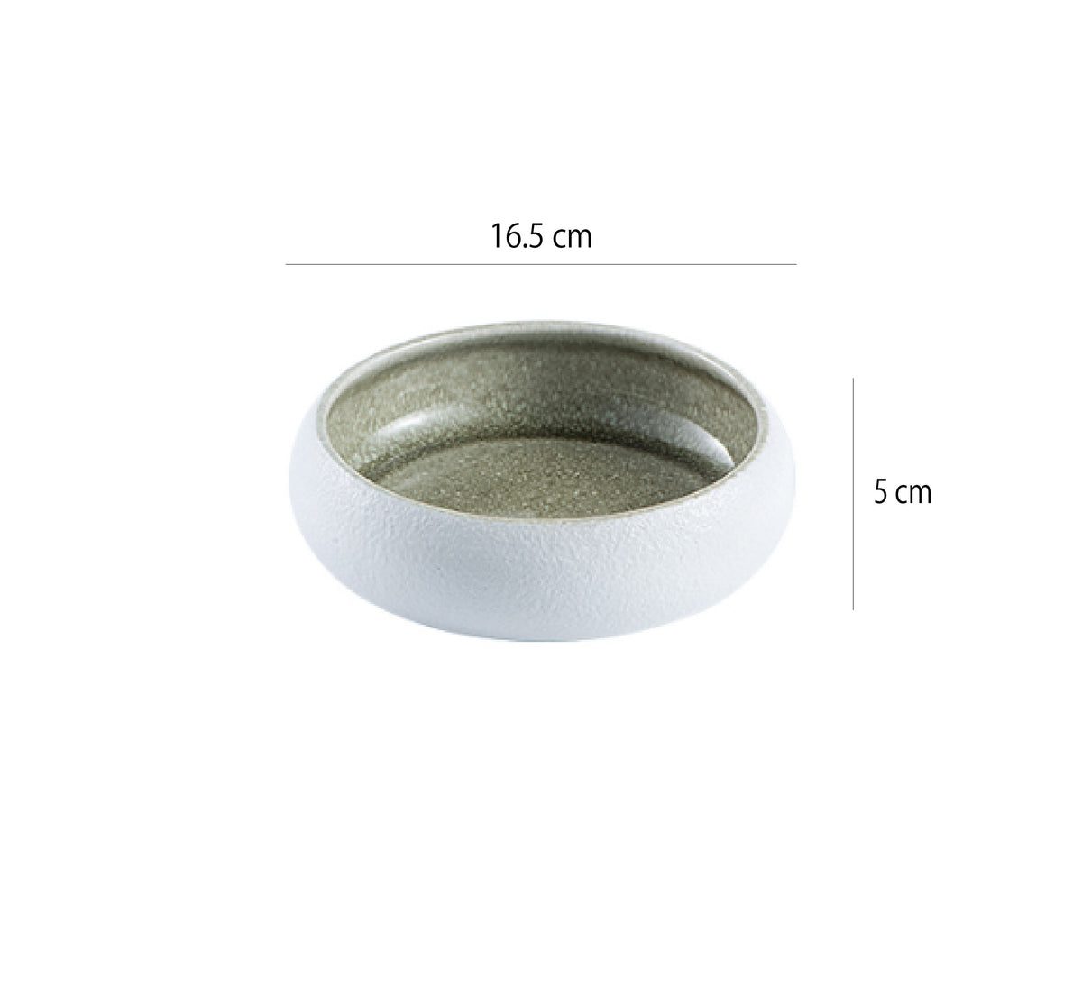 撞色缽型碗 | 綠白 | 16.5 cm 陶瓷 大淺碗 - 好生活實驗所