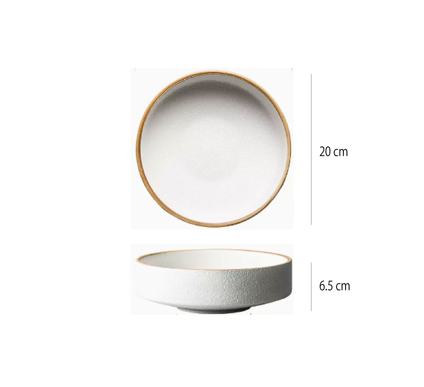 圓缽碗 | 白 | 20 cm 陶瓷 大淺高腳碗 - 好生活實驗所